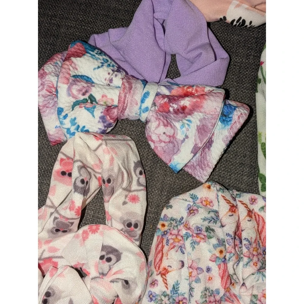 Baby Toddler Headbands Lot of 8 Bows, Knotted, Floral, Cactus, Animal Prints NEW